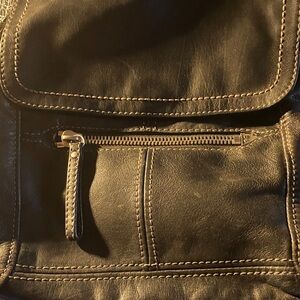 Fossil Dark Brown Leather Crossbody Bag